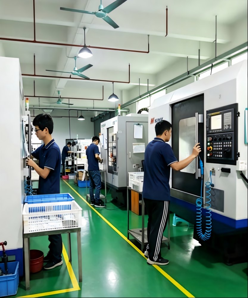 Machining technicians operating CNC equipment