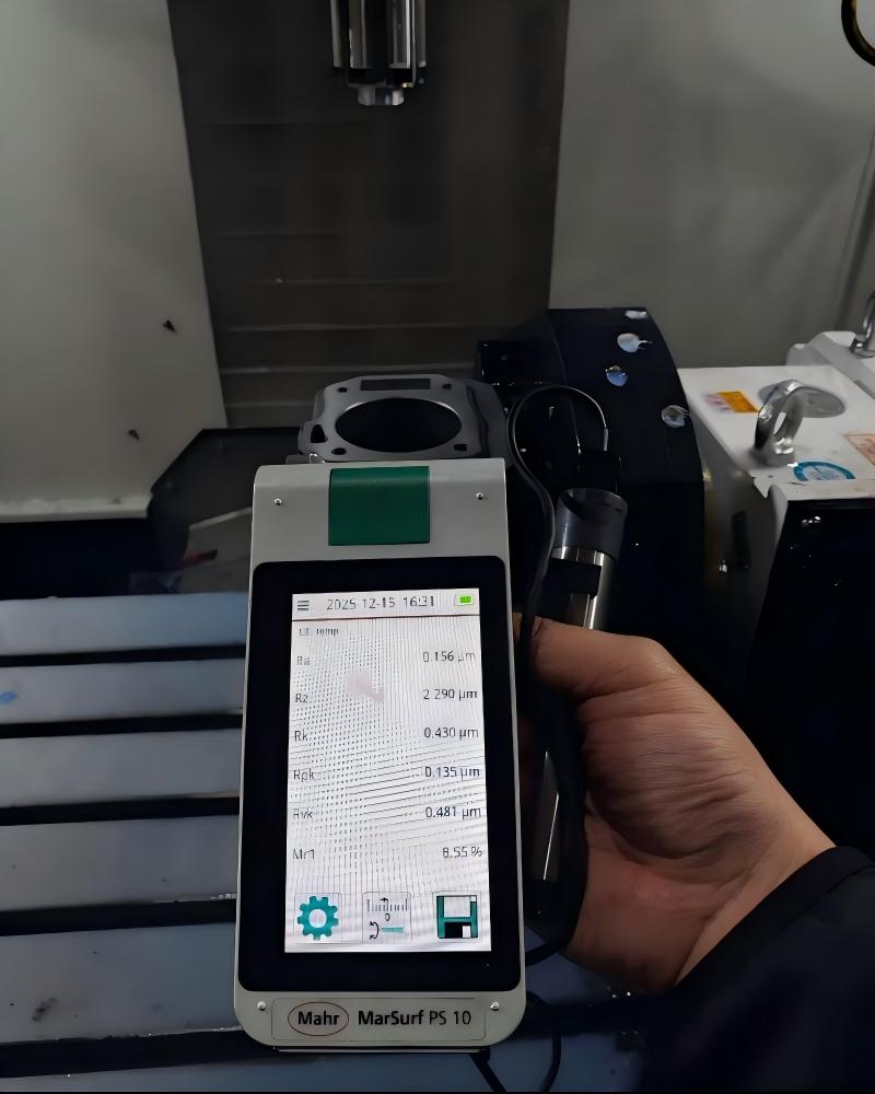Surface roughness testing of a machined component