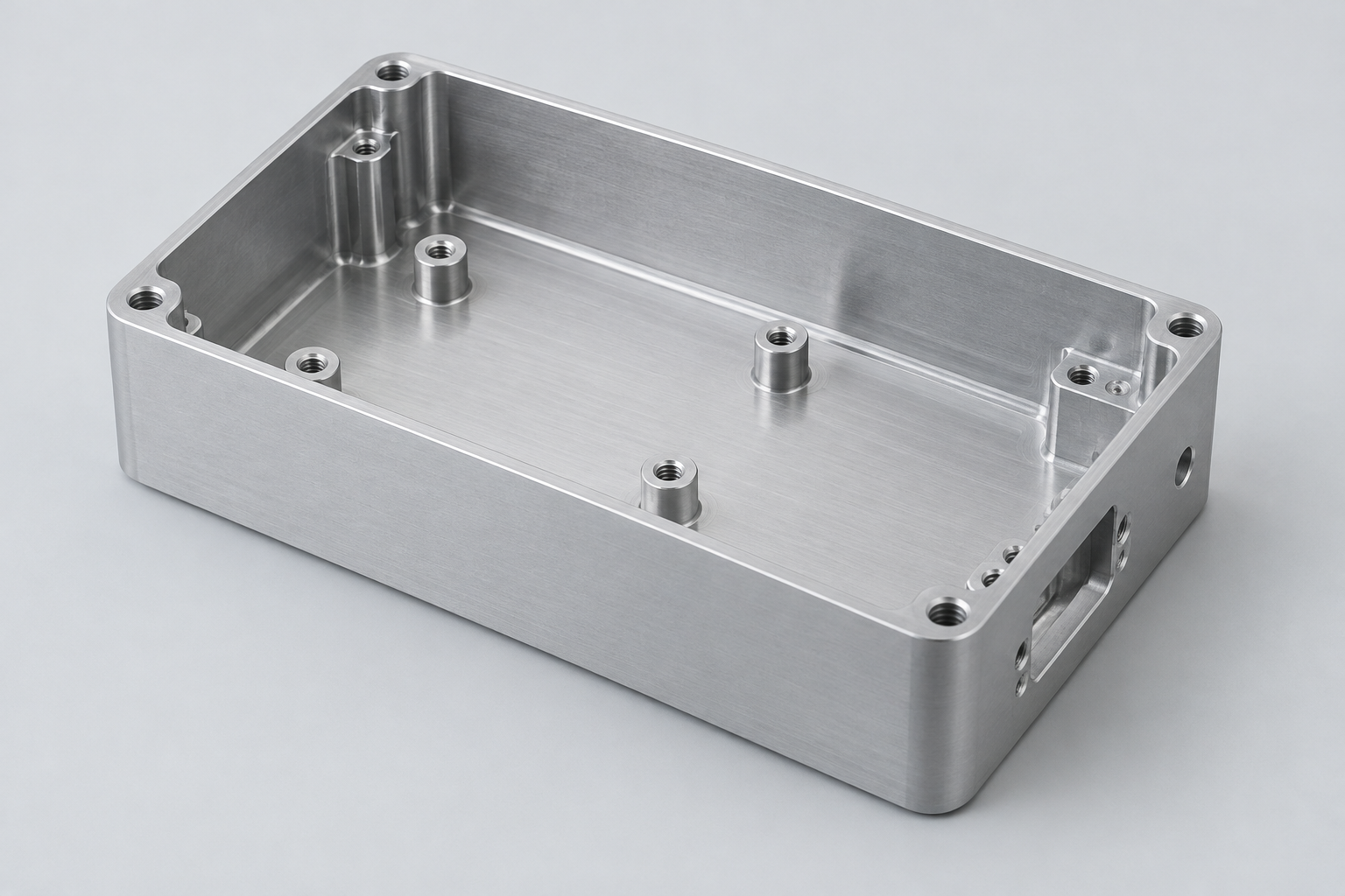 Illustration of a machined electronics enclosure